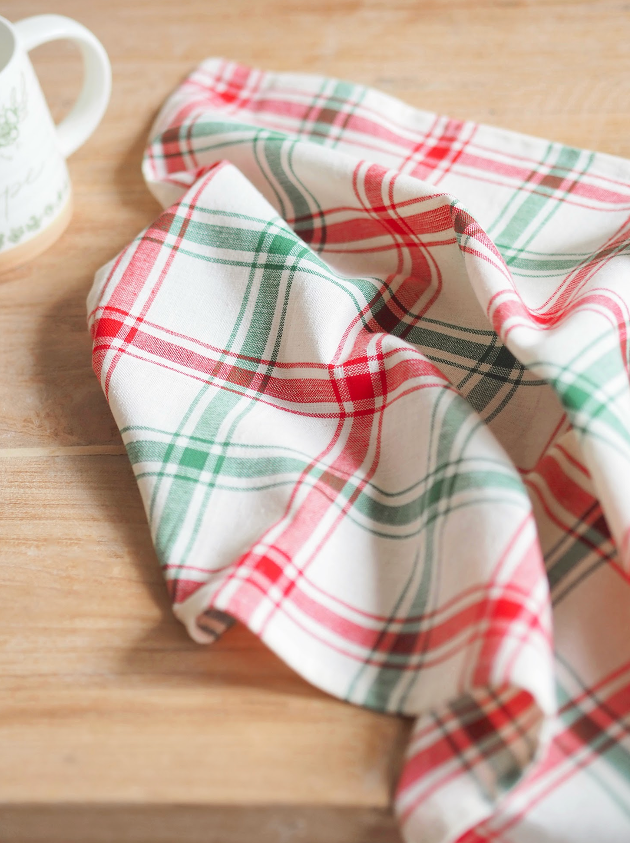 Festive Plaid Tea Towel