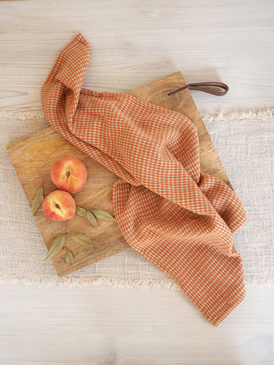 Dobby Orange Tea Towel