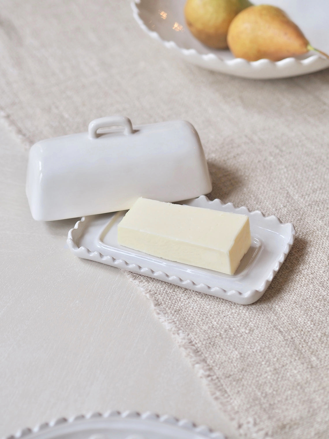 Nova Scalloped Butter Dish - The Cross Decor & Design