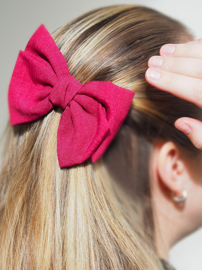Linné Bow French Barrette Hair Clip | Red