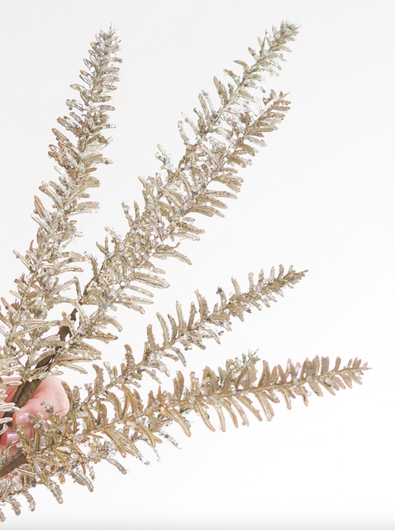 Silver Glitter Pine Stem - The Cross Decor & Design