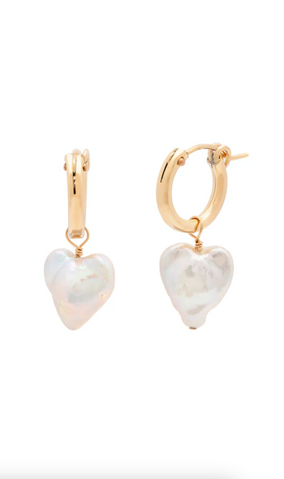 Amelia Pearl Heart Hoops - The Cross Decor & Design