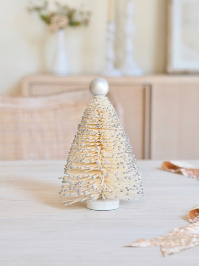 Silver Flaked Bottle Brush Trees - The Cross Decor & Design