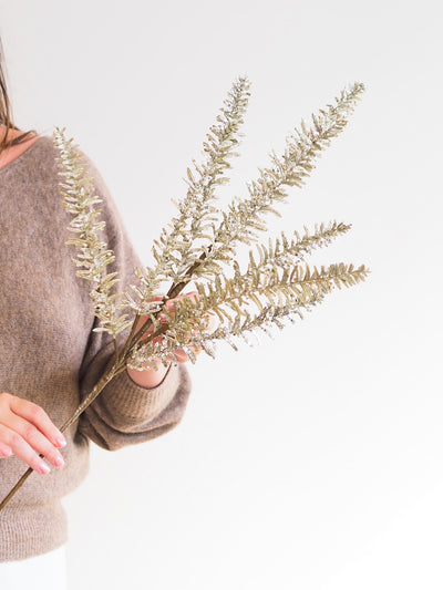 Silver Glitter Pine Stem - The Cross Decor & Design