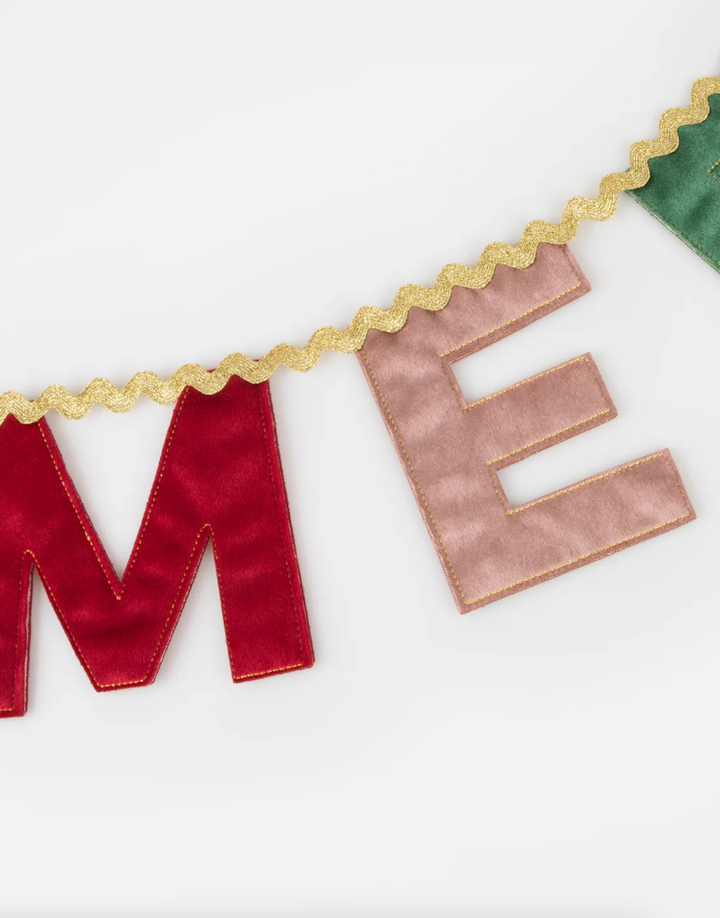 Merry Christmas Velvet Pennant Garland - The Cross Decor & Design