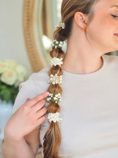 Coastal Pearl Earthy Hair Ties | Set of 6