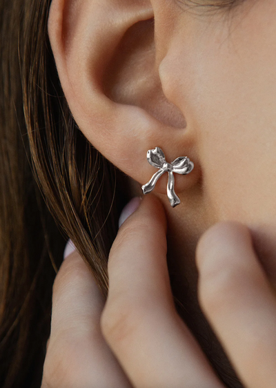 Bow Petite Earrings | Silver - The Cross Decor & Design