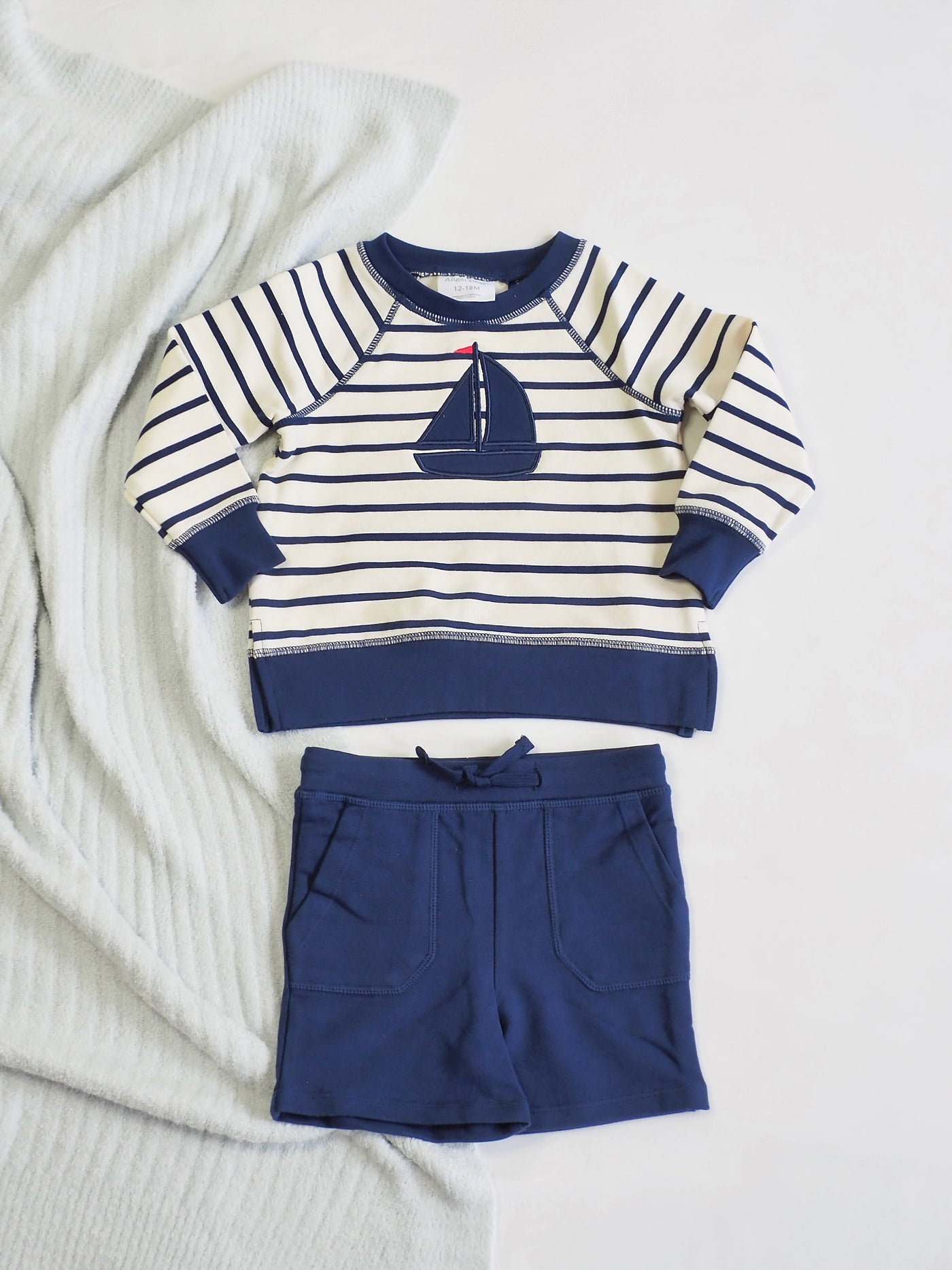 Sailboat Stripe Sweatshirt w/ Short - The Cross Decor & Design