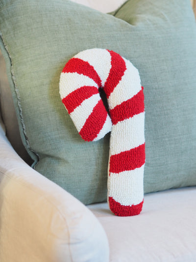 Candy Cane Hook Pillow 9x16