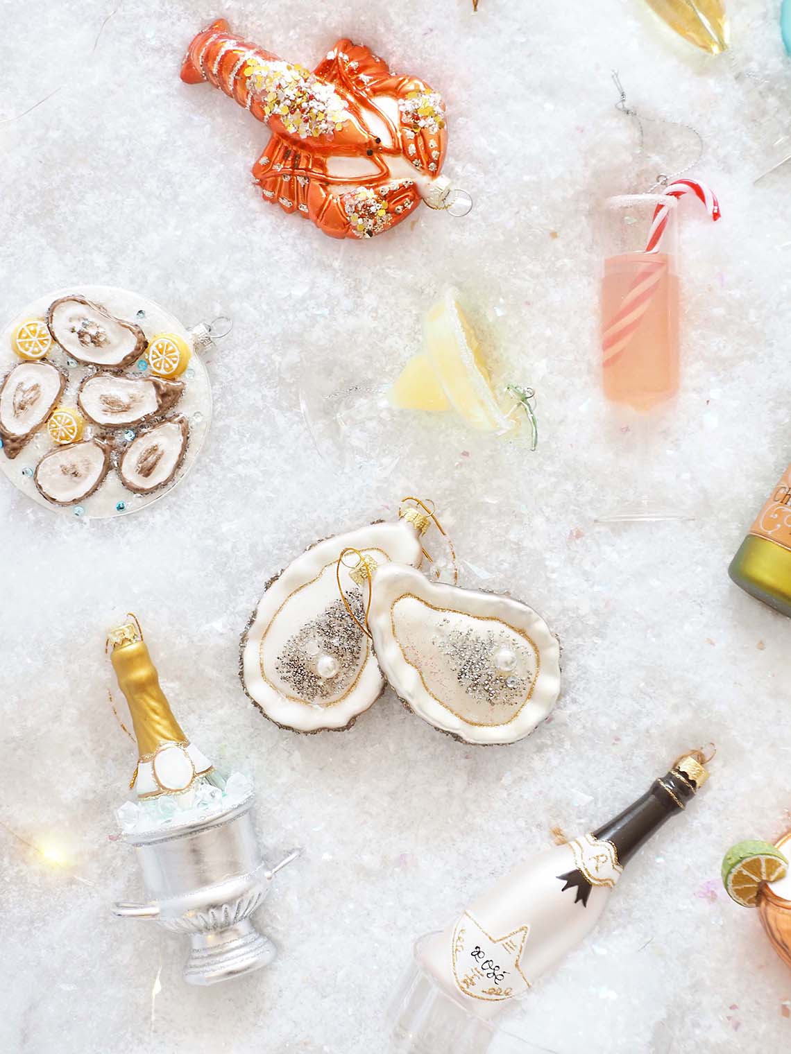 Plated Oysters on Ice Ornament