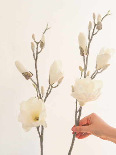 Iced Magnolia Stem - The Cross Decor & Design