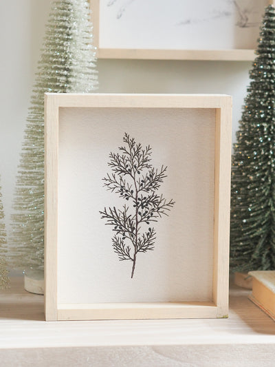 Vintage Coniferous Drawing Framed Print 8.5x7