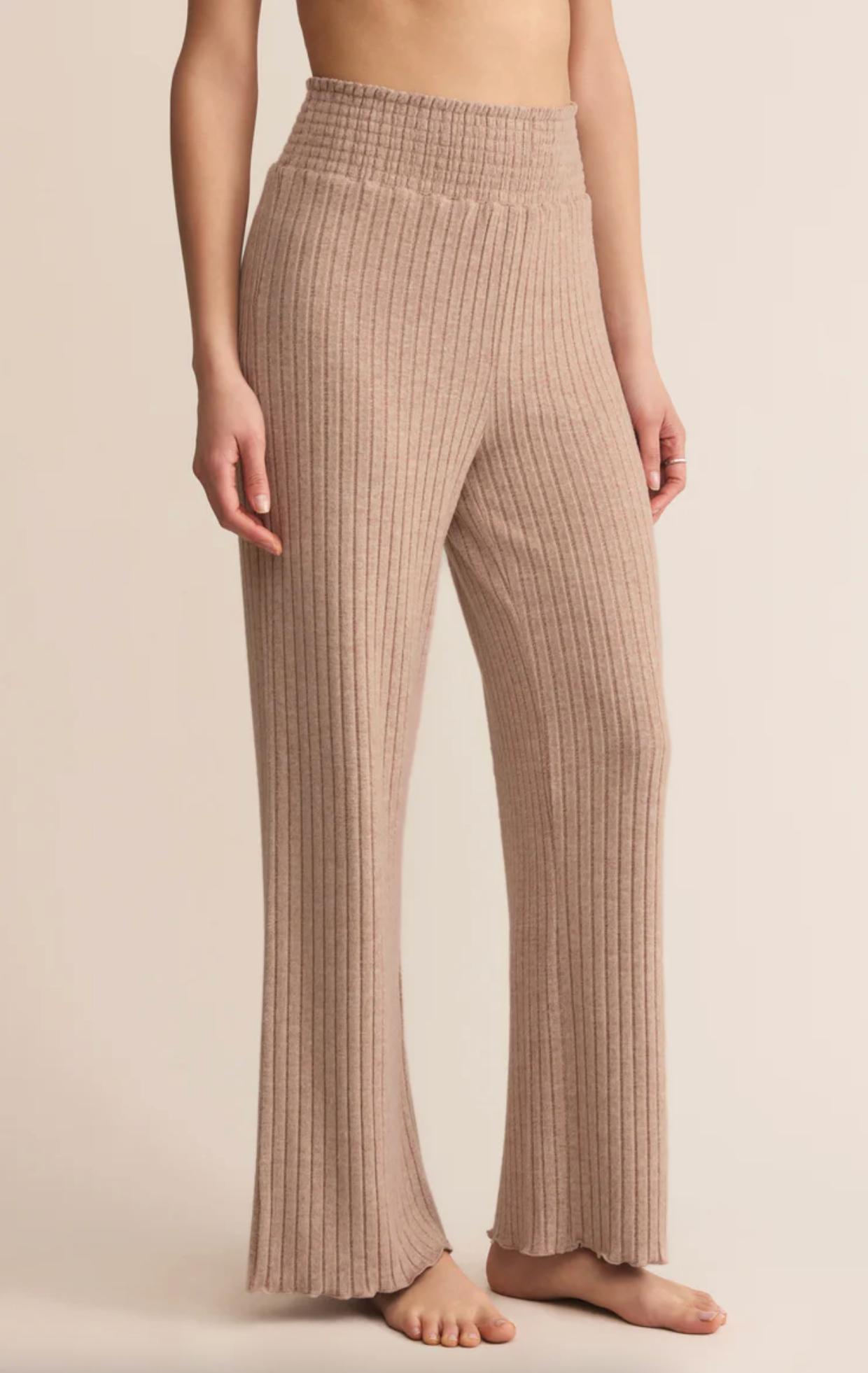 Dusty Rose Ribbed Pant