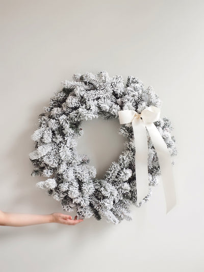 Spruce Flocked Wreath 30" - The Cross Decor & Design
