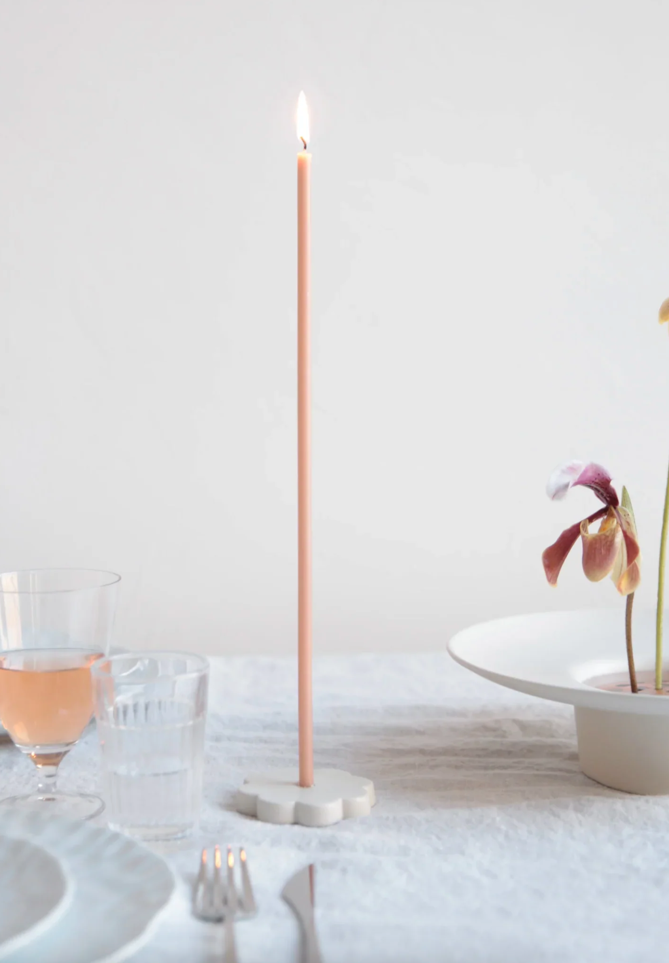 Fleur Long Stem Candle Holder - The Cross Decor & Design