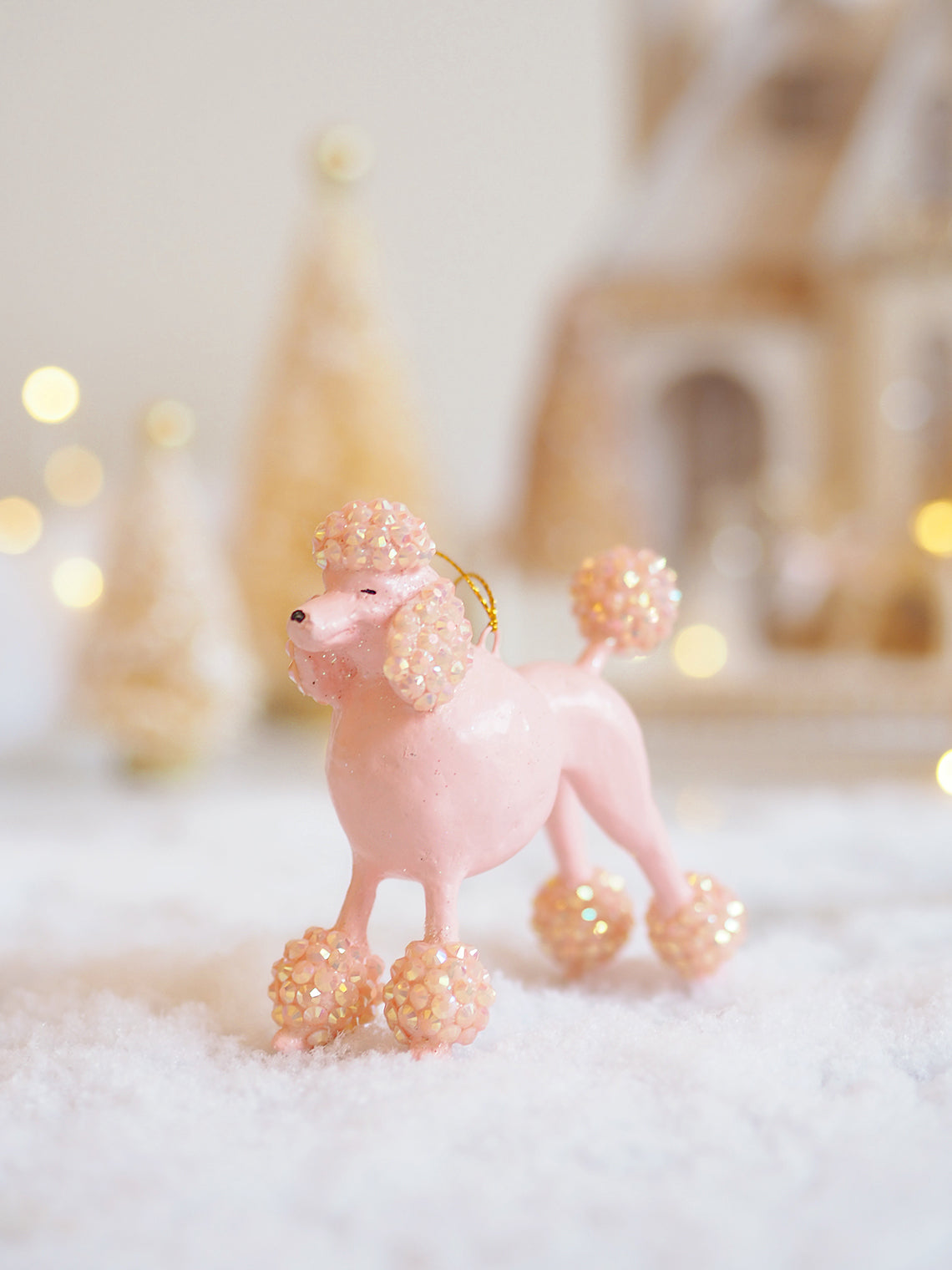 Pink Beaded Poodle Ornament