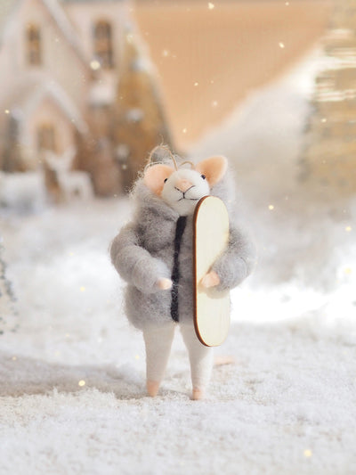 Snowboarding Silas Mouse Ornament