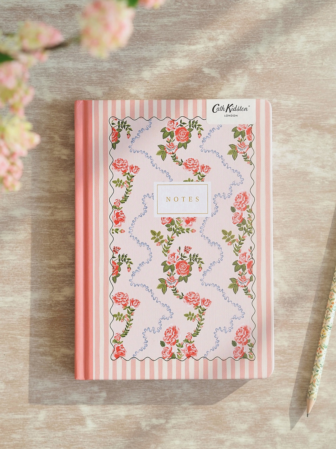 Rose Flutter Stripe Notebook