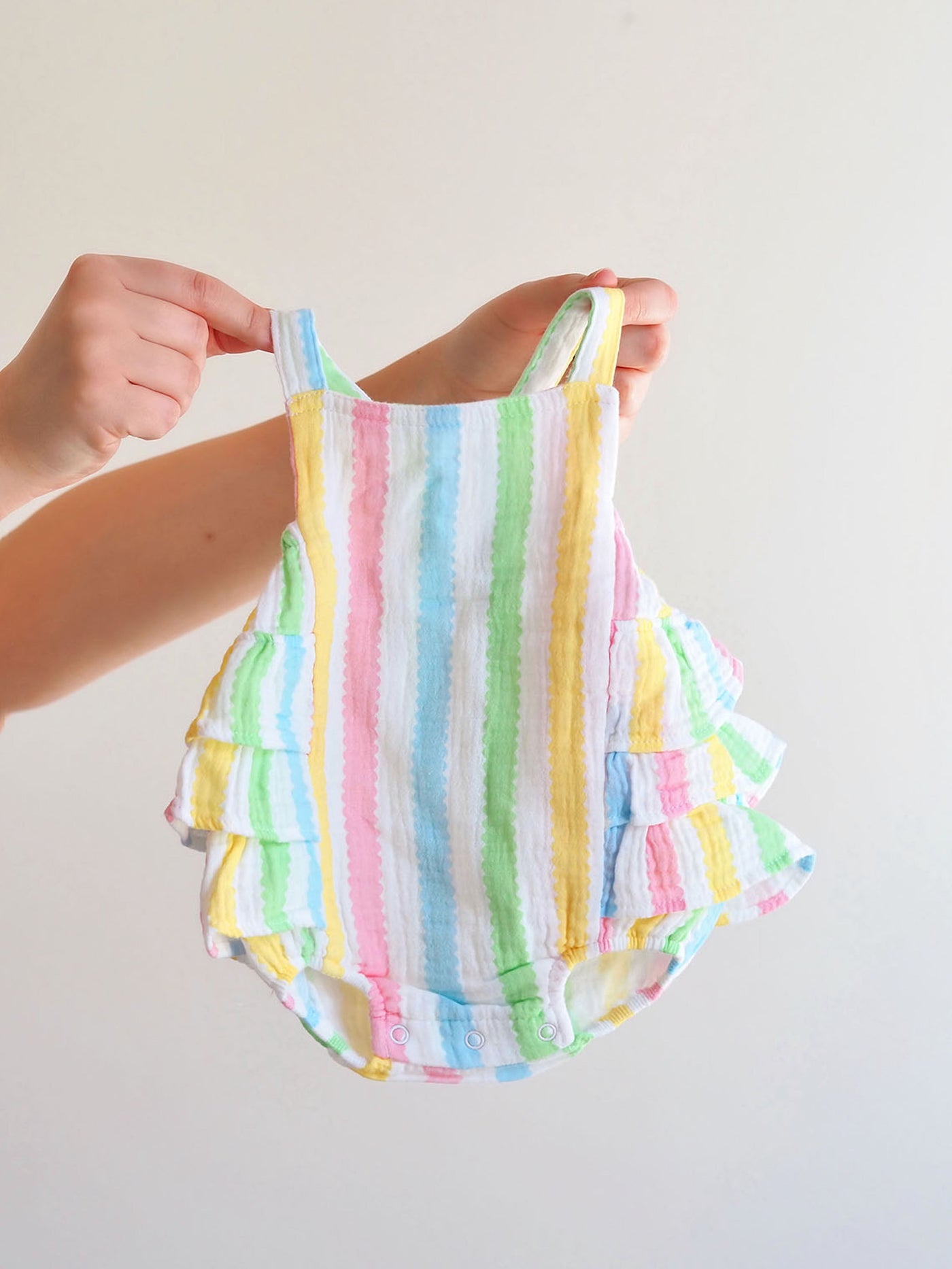 Ric Rac Stripe Ruffle Sunsuit - The Cross Decor & Design