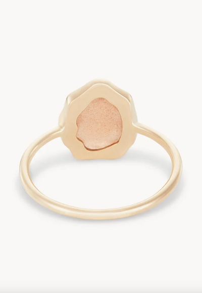 Peach Moonstone Mood Ring | 14K Gold - The Cross Decor & Design