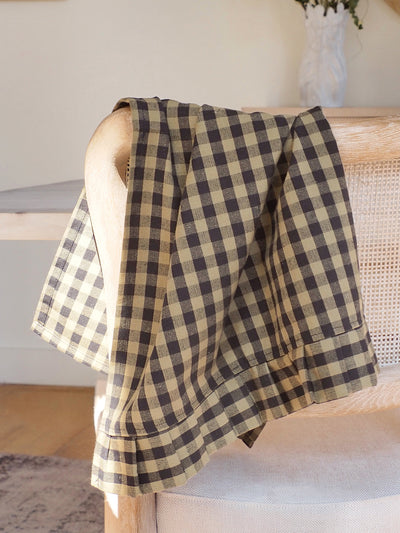 Ruffle Olive Green Gingham Tea Towel