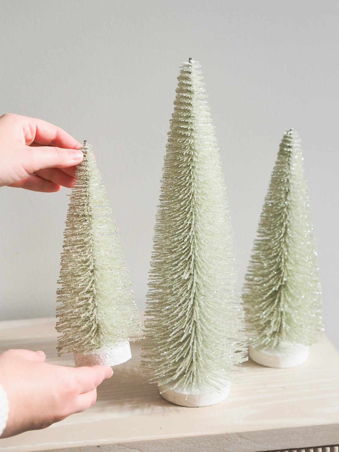 Frosted Silver Bottle Trees - The Cross Decor & Design