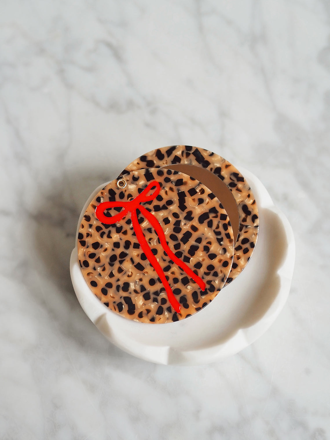 Leopard Bow Compact Mirror