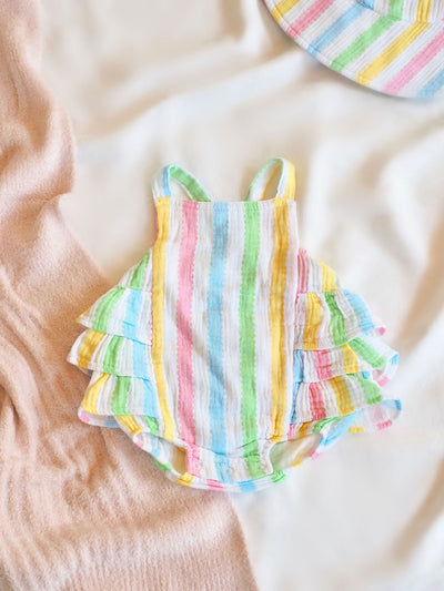 Ric Rac Stripe Ruffle Sunsuit - The Cross Decor & Design