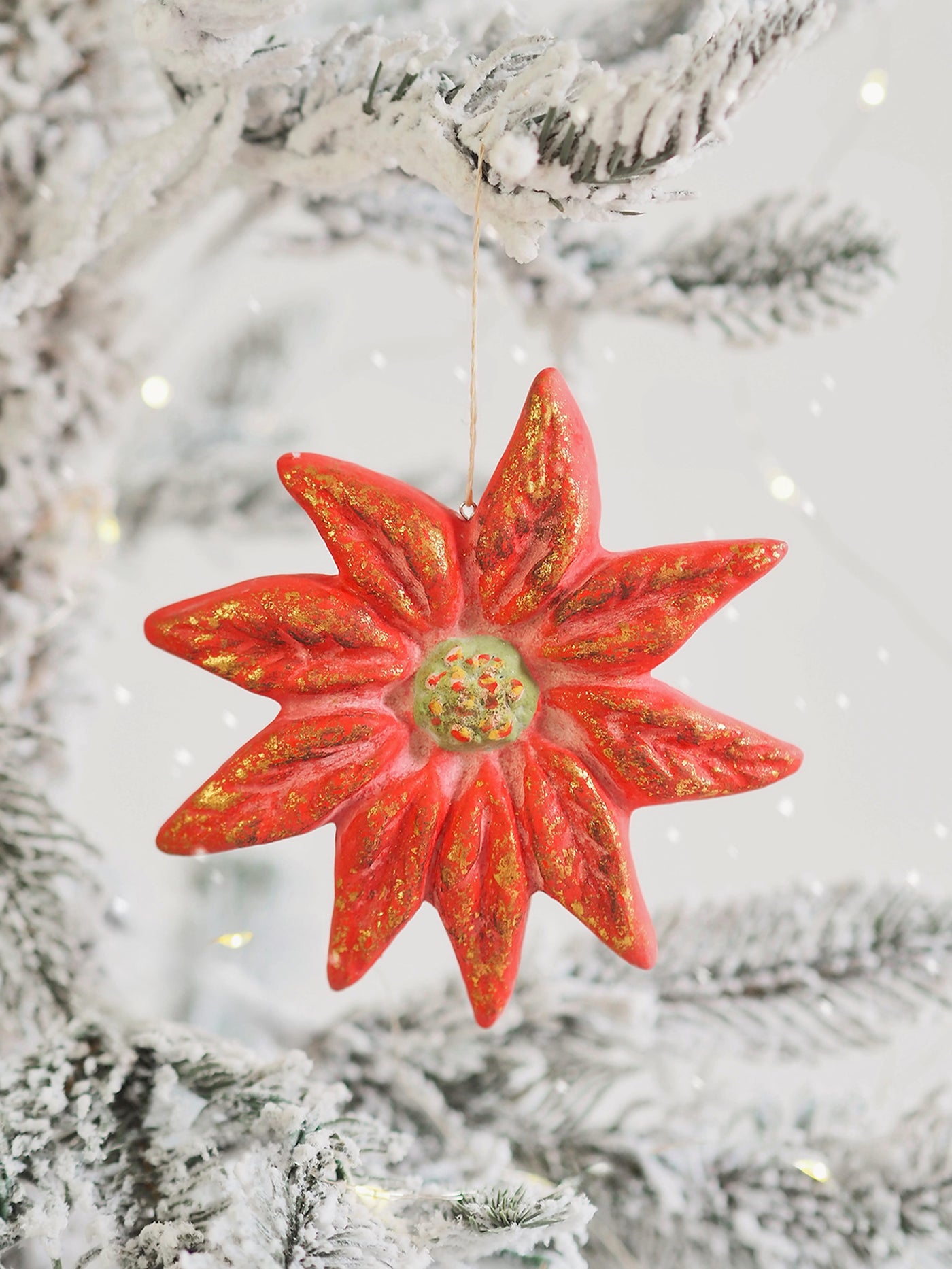 Vintage Poinsettia Ornaments - The Cross Decor & Design