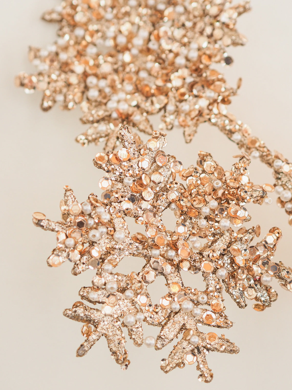Sequin & Pearl Snowflake Stem - The Cross Decor & Design