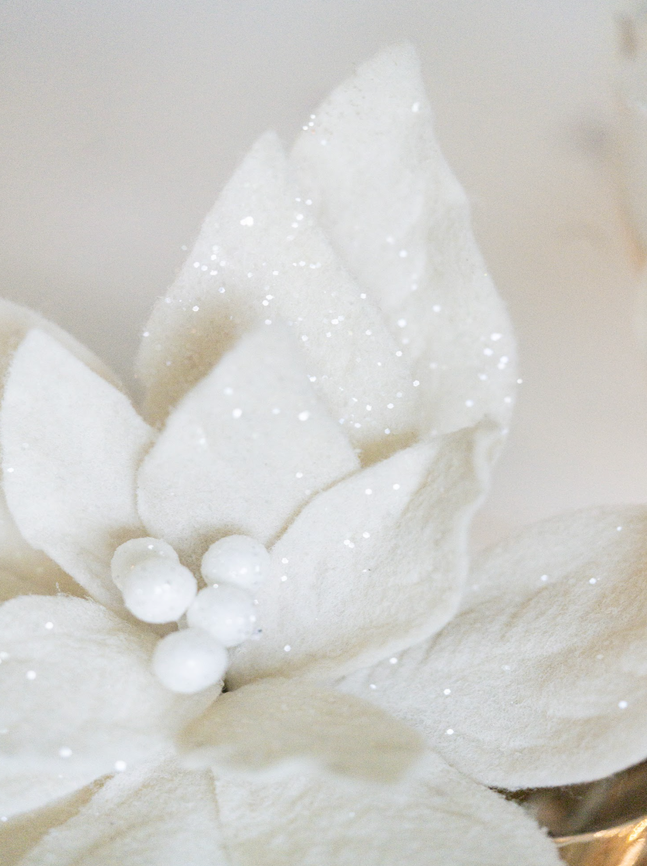 Glittered Poinsettia Stem - The Cross Decor & Design