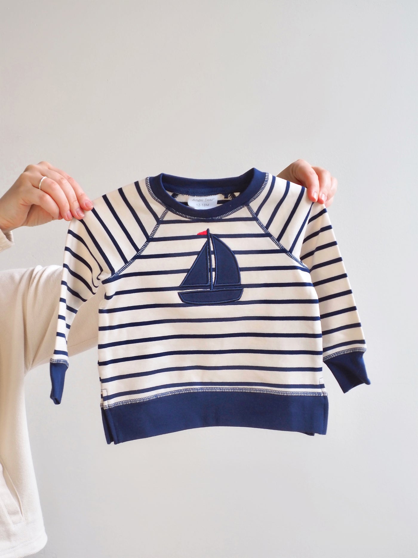 Sailboat Stripe Sweatshirt w/ Short - The Cross Decor & Design