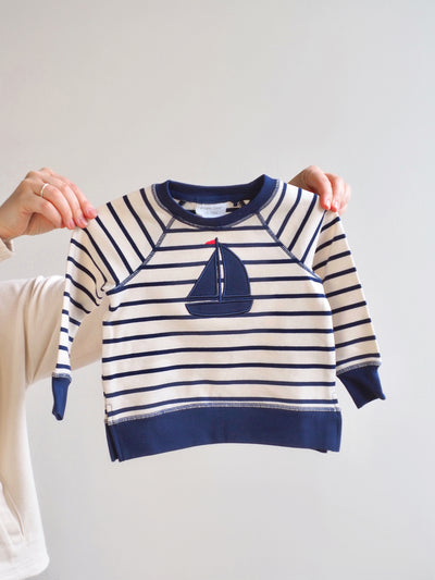 Sailboat Stripe Sweatshirt w/ Short - The Cross Decor & Design