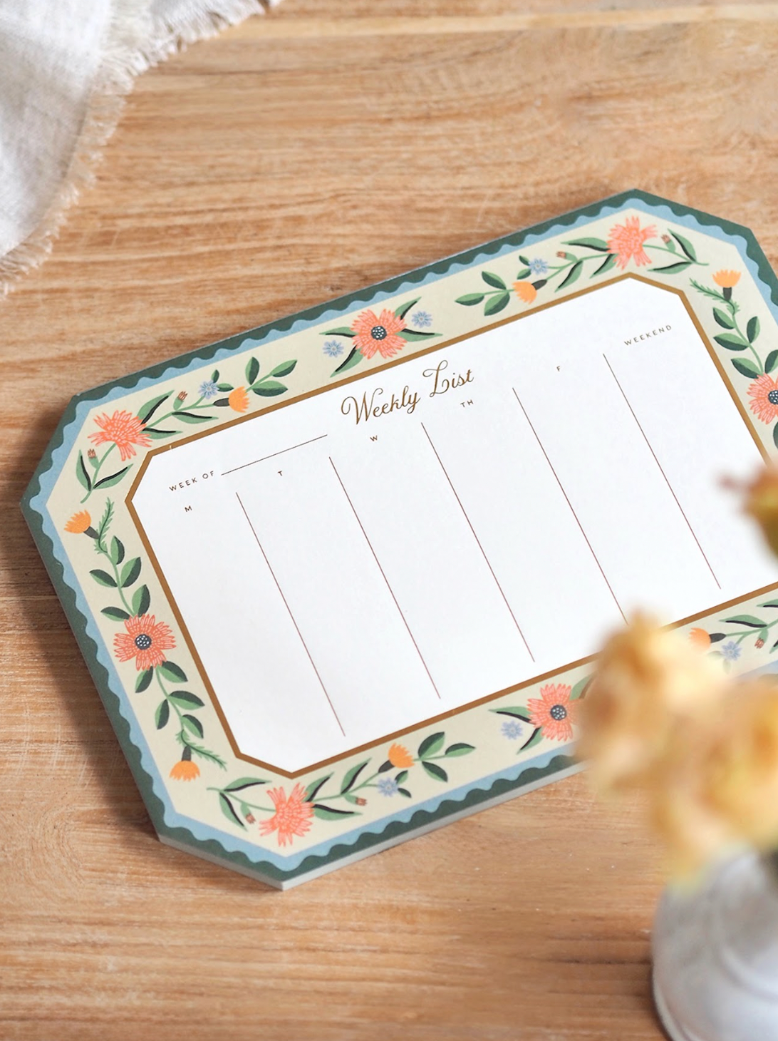 Aster Weekly Desk Pad - The Cross Decor & Design