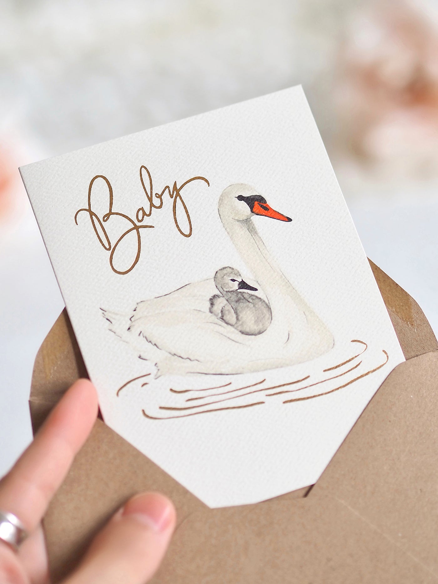 Swans Baby Greeting Card - The Cross Decor & Design