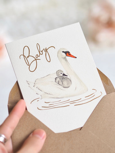 Swans Baby Greeting Card - The Cross Decor & Design