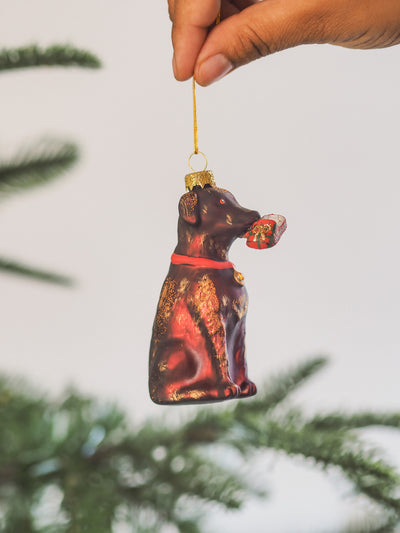 Lab w/ Slipper Ornament