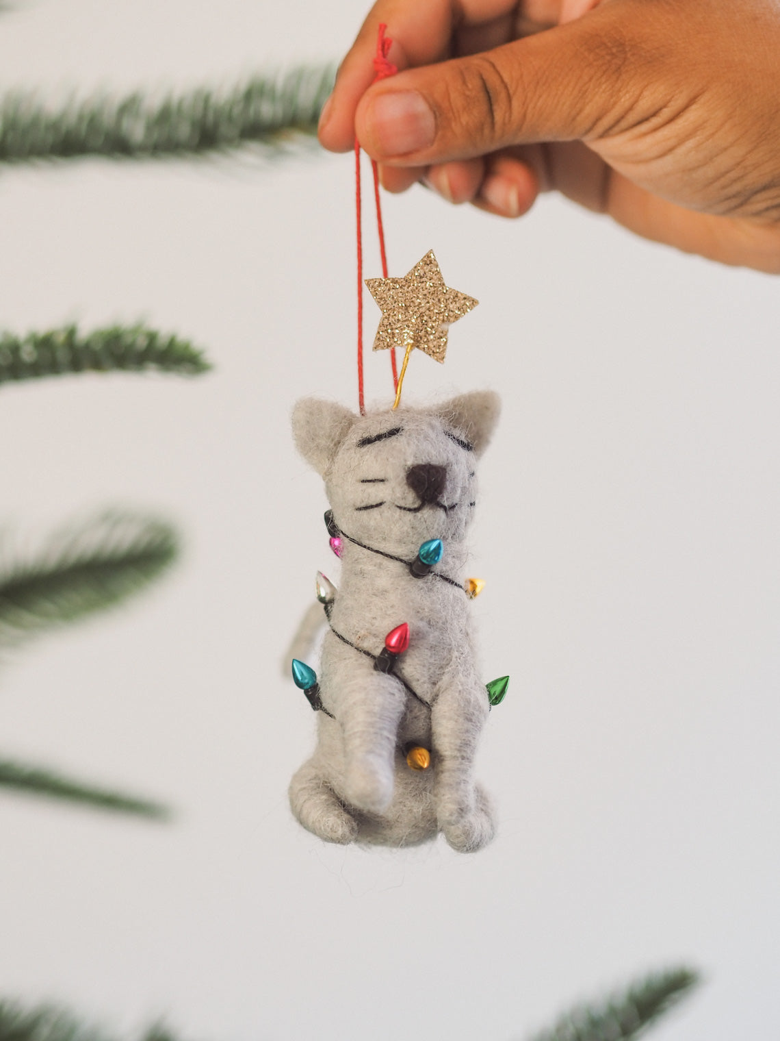 Cat w/ Lights Ornament
