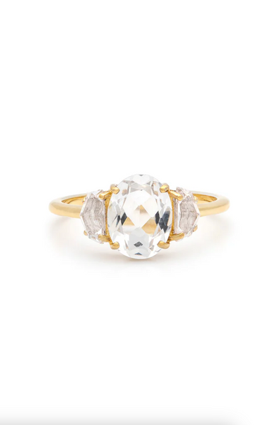 Epaulette White Topaz Ring - The Cross Decor & Design