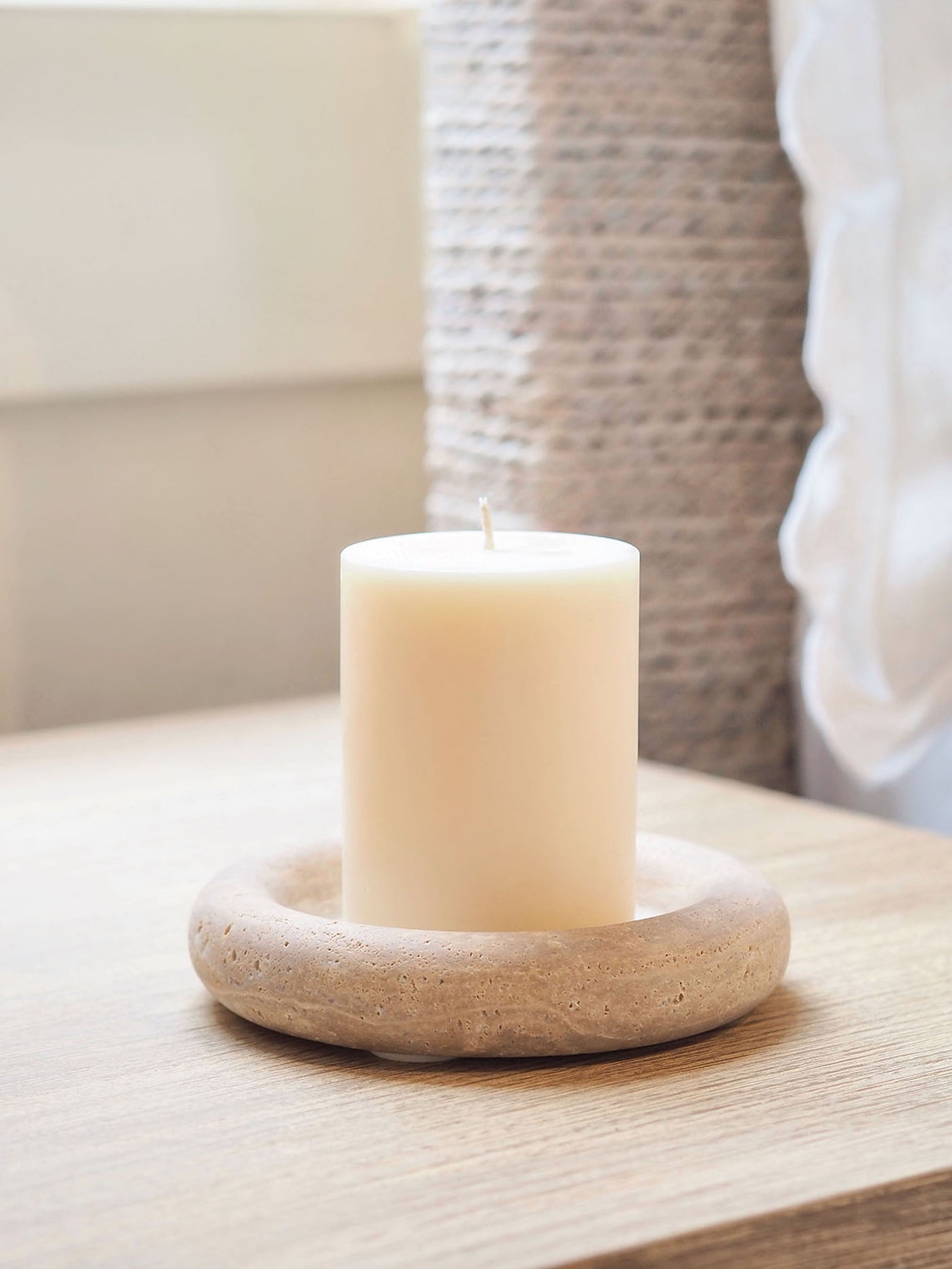 Pearl White Pillar Candle - The Cross Decor & Design