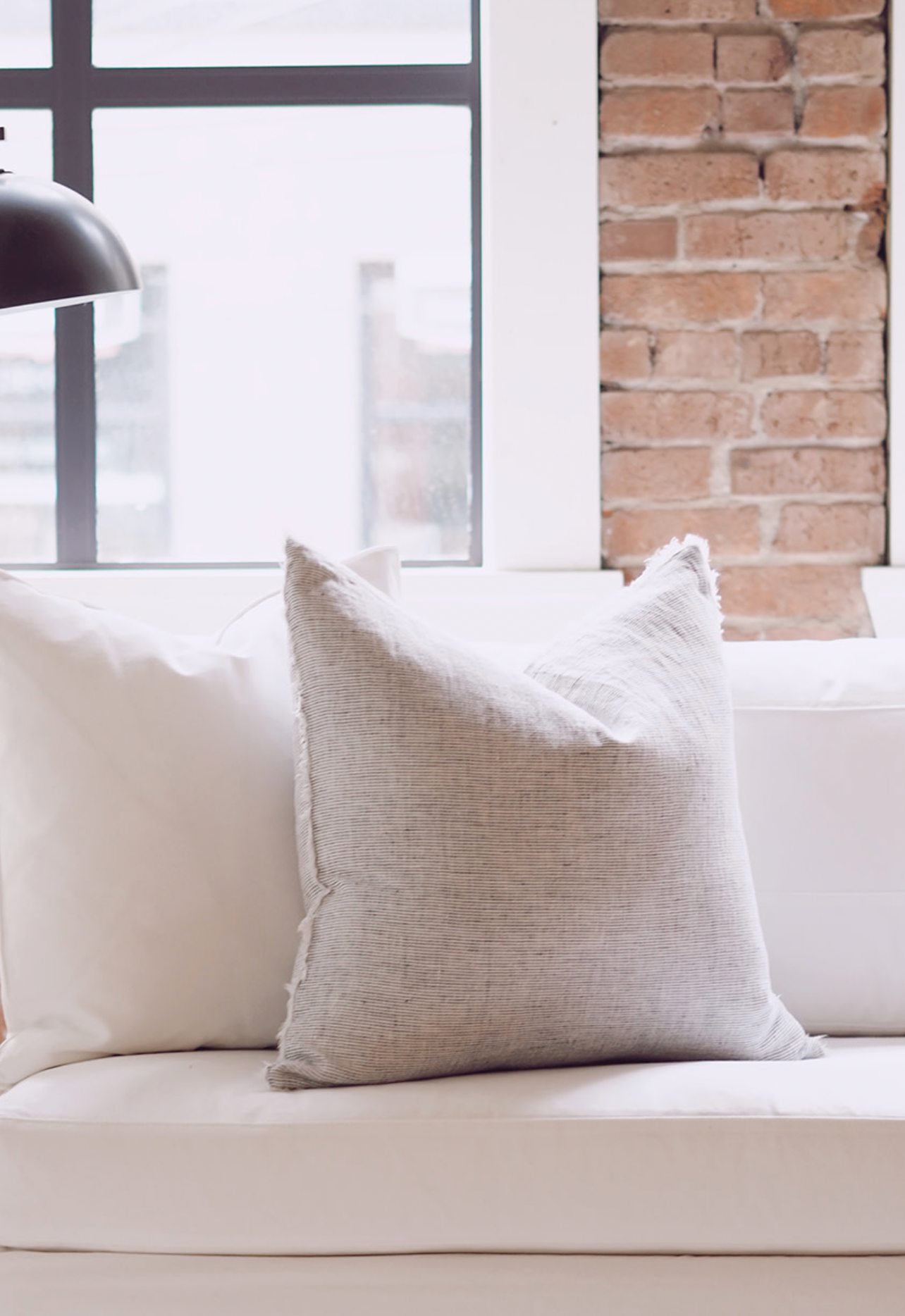 Lina Blue Stripe Pillow | 24x24 - The Cross Decor & Design