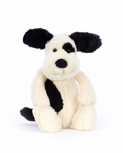 Jellycat Bashful Black & Cream Puppy