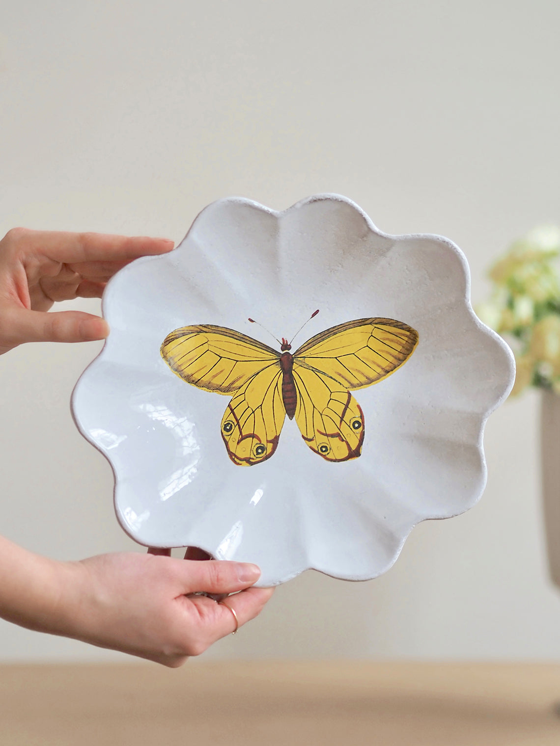 Yellow Butterfly Plate - The Cross Decor & Design