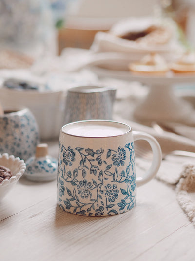 Jolie Blue Floral Mug - The Cross Decor & Design
