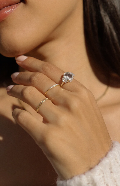 Epaulette Bold White Topaz Ring - The Cross Decor & Design