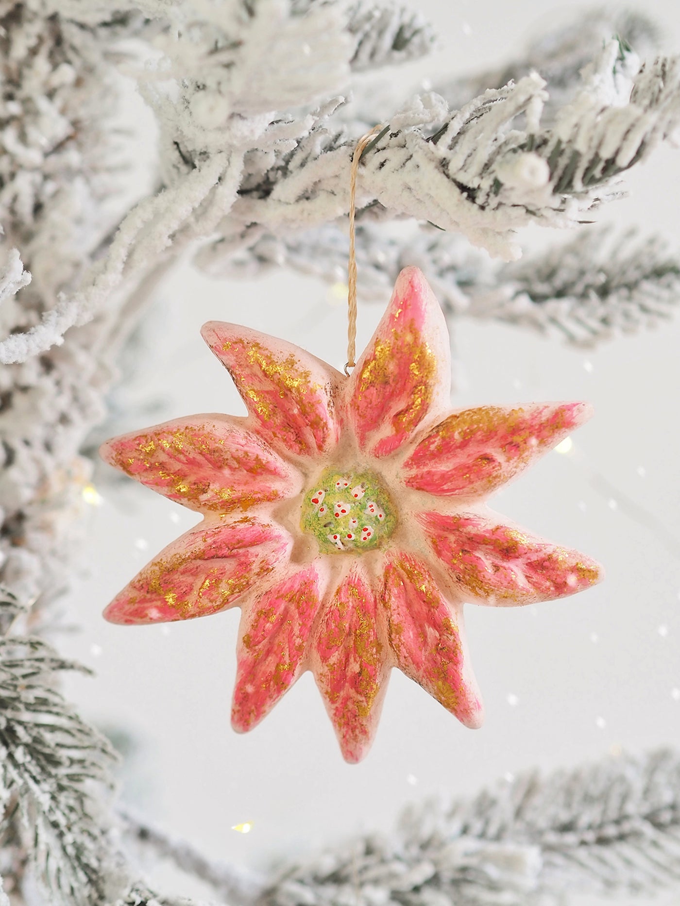 Vintage Poinsettia Ornaments - The Cross Decor & Design