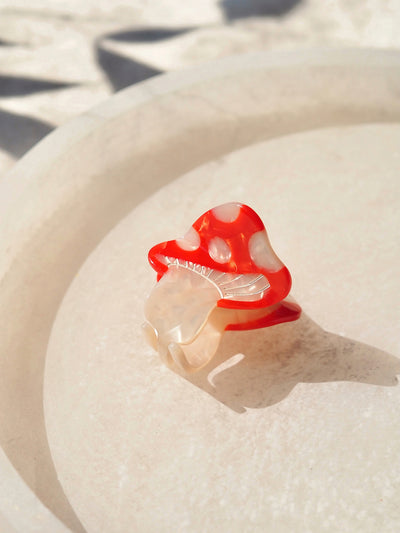 Cherry Cap Mushroom Claw Clip