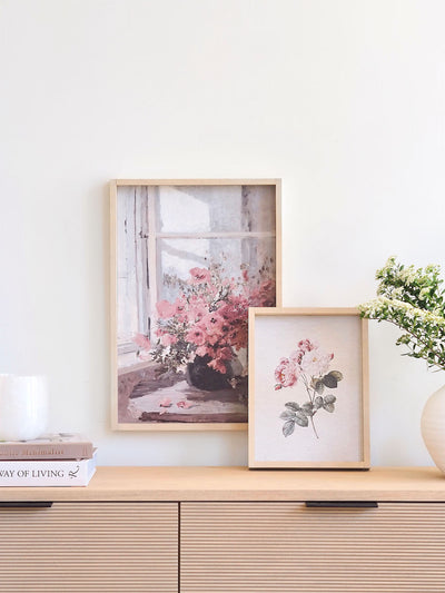 Watercolour Rose Framed Print 12x9" - The Cross Decor & Design