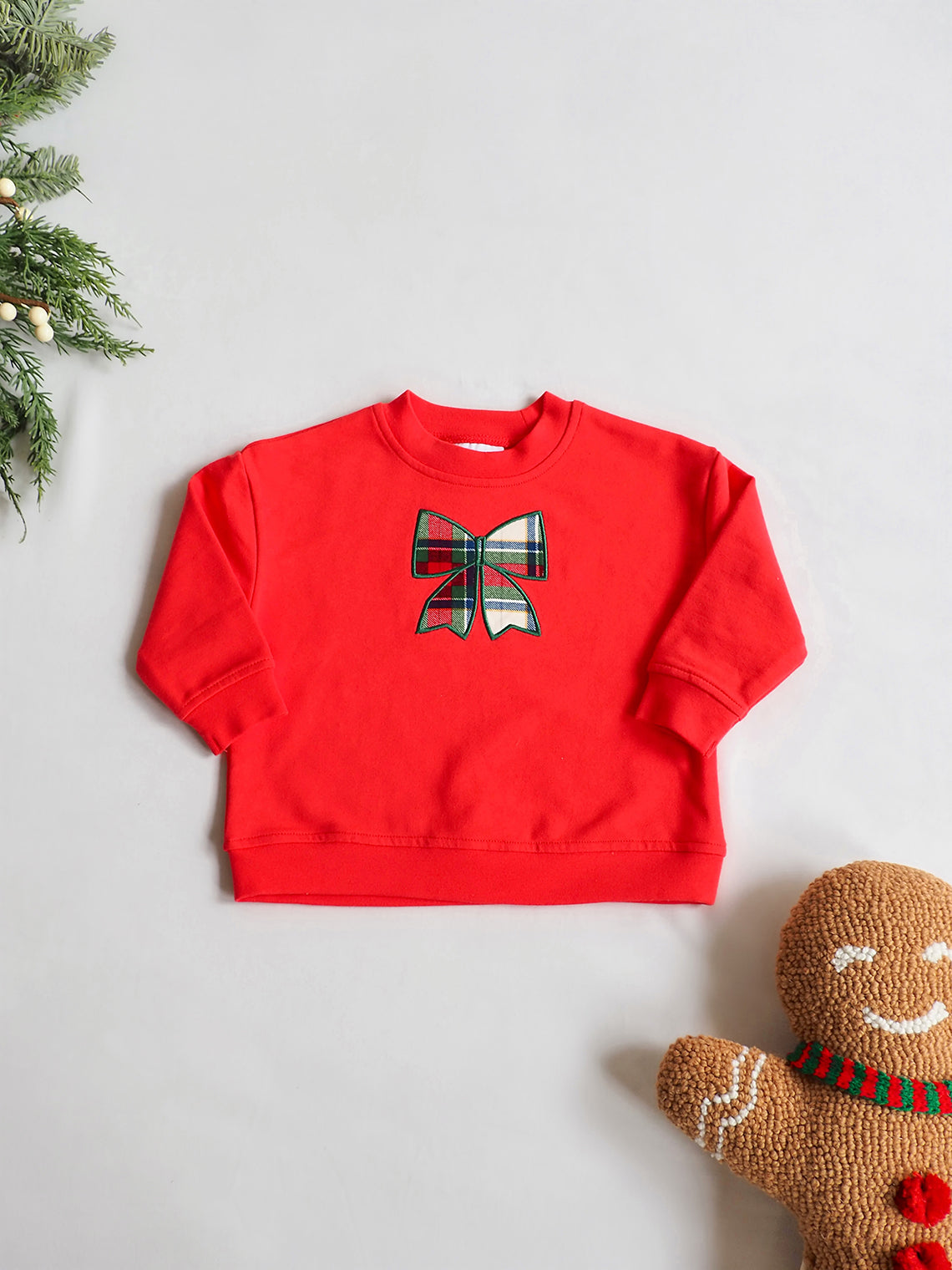 Plaid Bow Sweatshirt