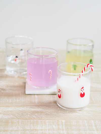 Holiday Candy Cane Drinking Glass